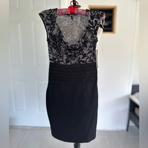 Daisy Fuentes Black Lace Midi Dress